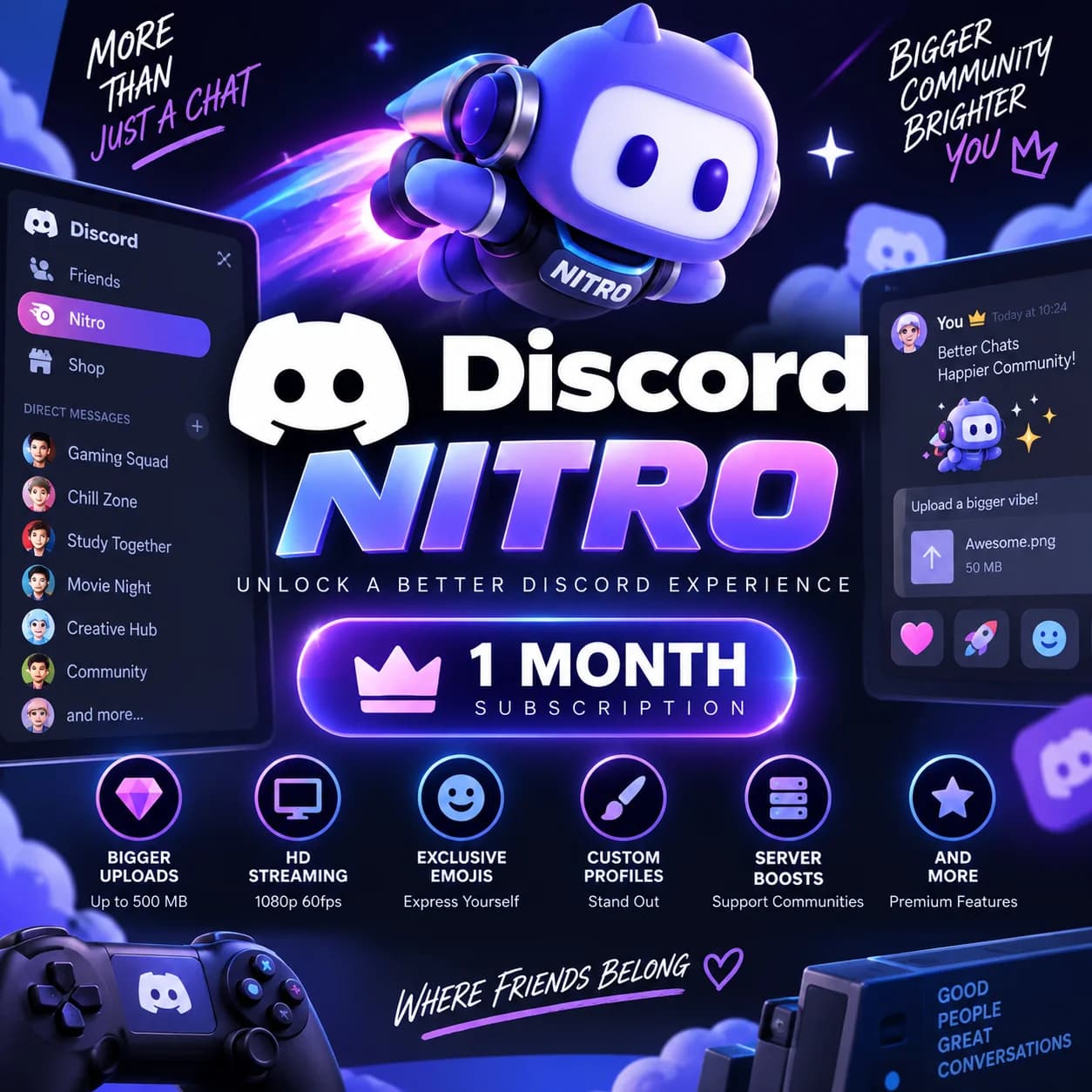 Discord Nitro 1 Month - Private Account - Digital Access