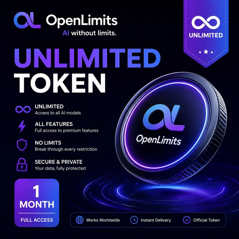 OpenLimits Unlimited Token 1 Month – Premium AI Access Without Limits