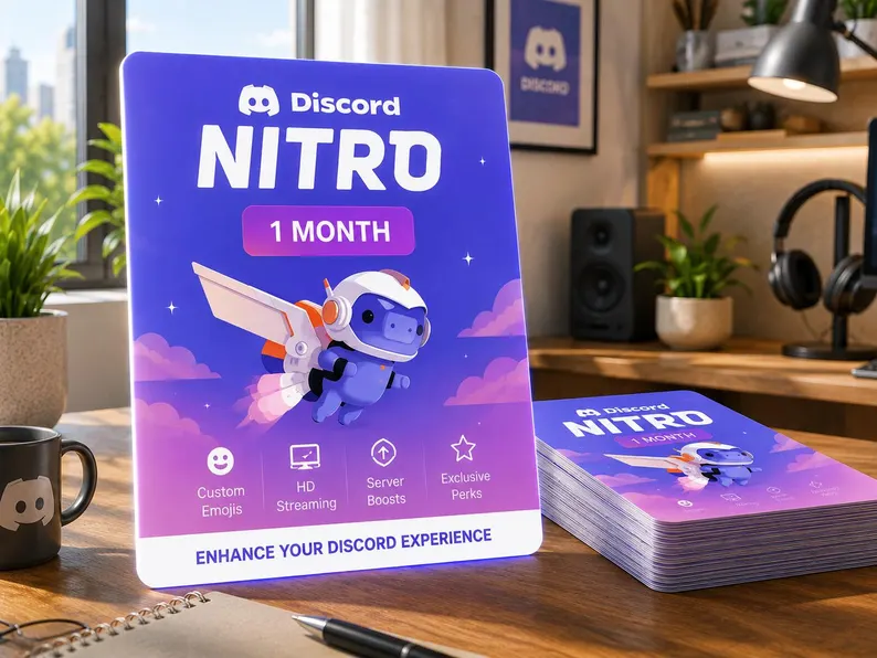 Discord Nitro Subscription | 1 Month Premium Access | HD Streaming, Custom Emojis, Bigger Uploads and Nitro Perks | Fast Digital Delivery