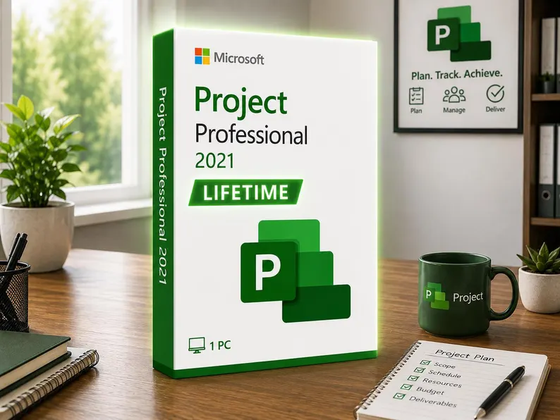 License Microsoft Project Professional 2021  Lifetime 1 PC Windows Only Project Management Software