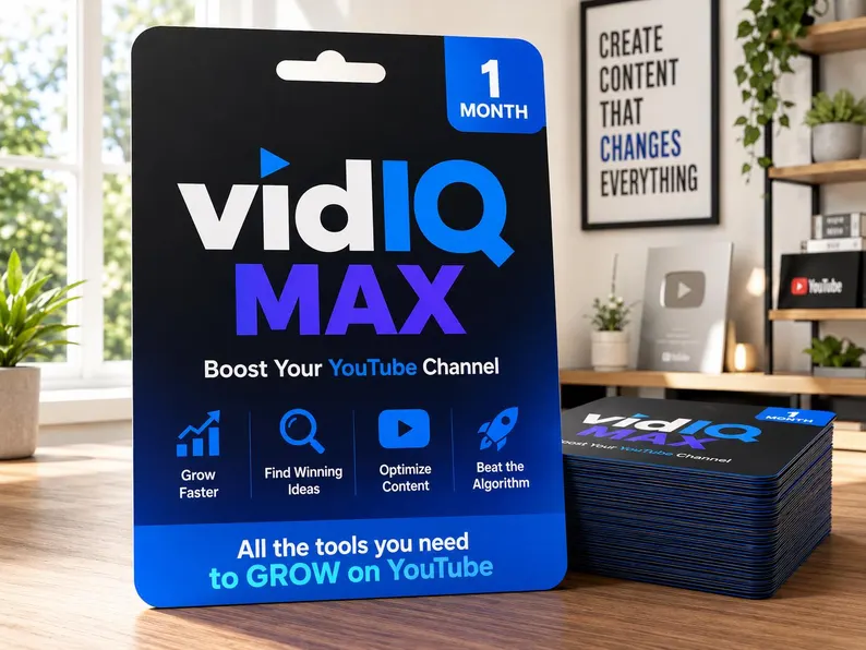 vidIQ Subscription vidIQ Pro Max 1 Month YouTube Growth Tools AI Video Ideas, SEO, Keywords Channel Optimization